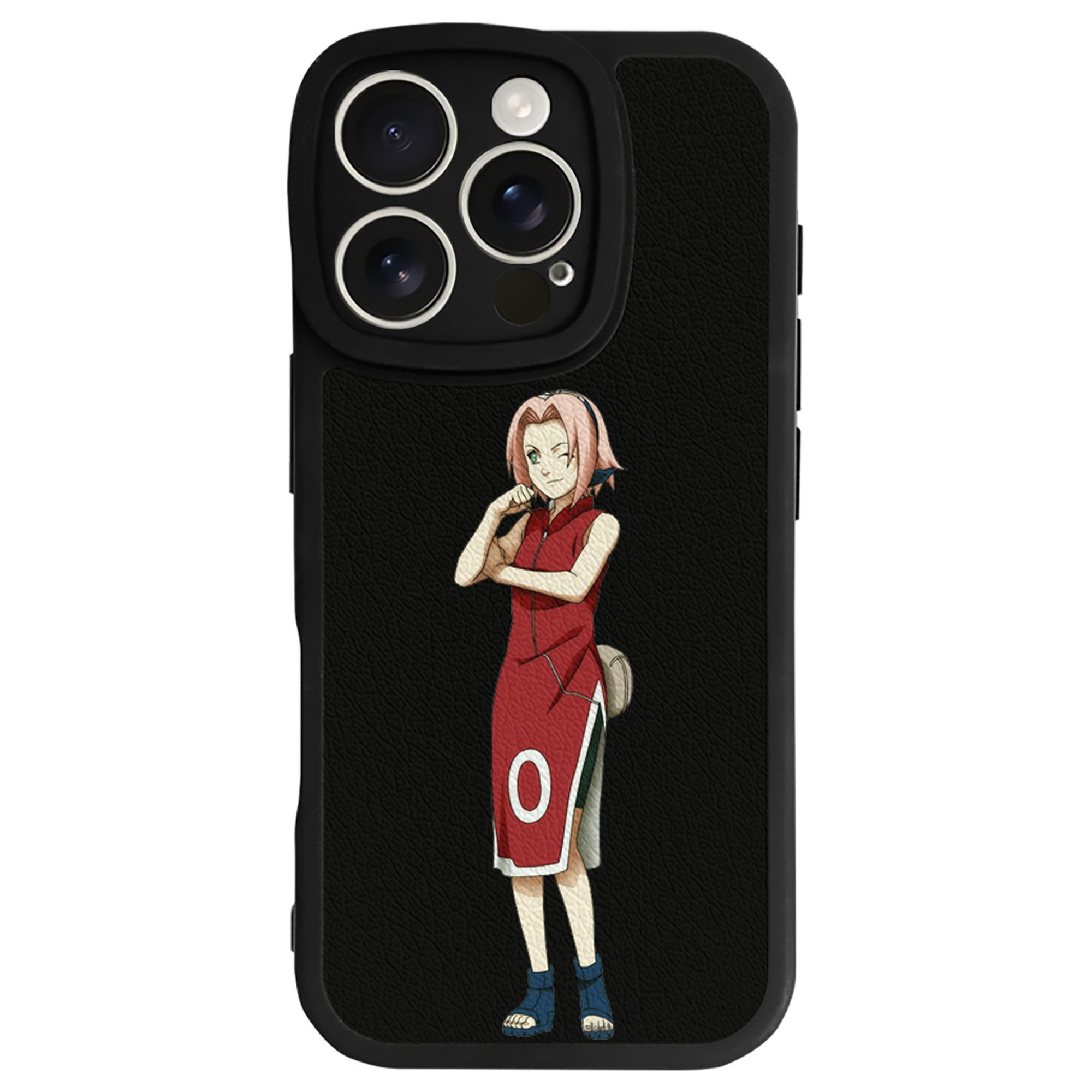 （画像用） NARUTO -ナルト- 春野サクラ Haruno Sakura 【iPhone 16シリーズ対応】シリコンスマホケース（レザー調） 材質：シリコン